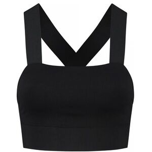 NWOT Lune Active Bandeau Pique Bra Black Size L